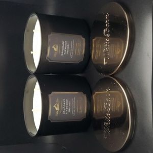 2pc White Barn Mahogany Teakwood Intense 3-Wick Candle